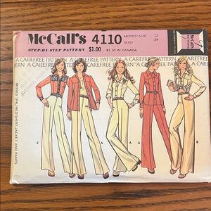 Women's Vintage McCalls 4110 Sewing Pattern - Sz 12   34” Bust. UNCUT